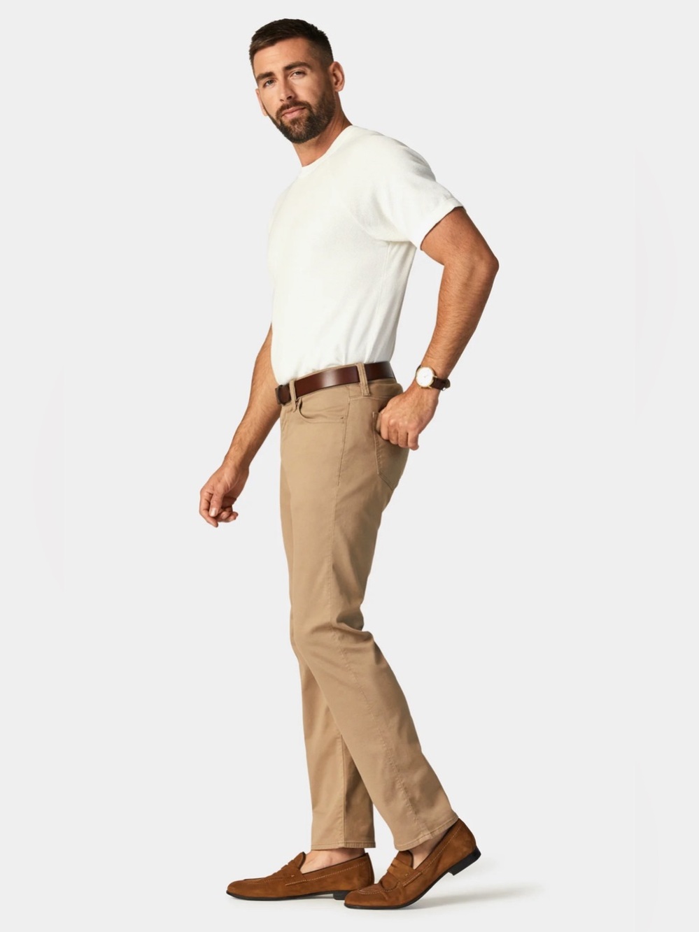 34 Heritage Courage Mid-Rise Straight Leg Pants 40x32 Khaki Summer Coolmax Comfy